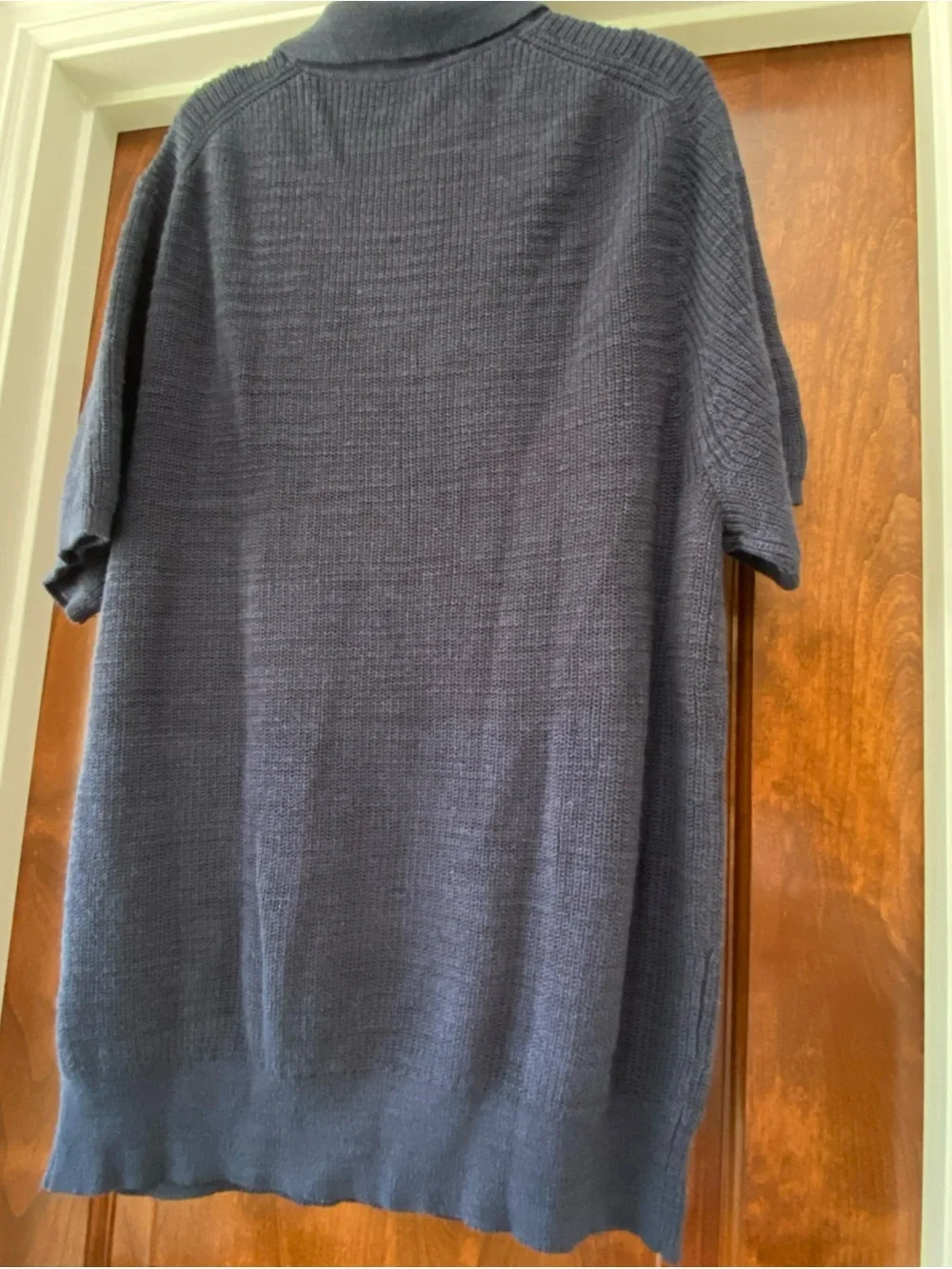 J. Crew Short-sleeve linen-cotton blend johnny-collar sweater-polo Sz XL CG332